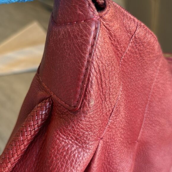 Cole Haan Red Leather Shoulder Bag Hobo - Picture 8 of 13